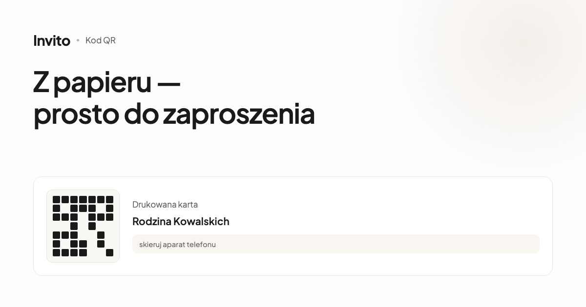 Kod QR otwierający zaproszenie ślubne